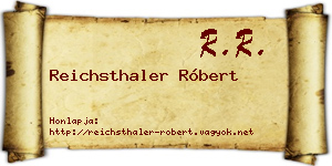 Reichsthaler Róbert névjegykártya